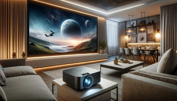 Deep Dive into the Epson EpiqVision LS300 Ultra Short Throw Smart Laser Projector inside Living Room